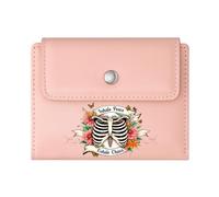 GEEADNB Slim Minimalist Card Holder,Large Capacity Ladies Coin Purse,Anatomy Art,Motivational Message,Natural Motifs,Thanksgiving Birthday Gift for Women