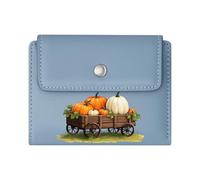 GEEADNB Slim Minimalist Card Holder，Large Capacity Ladies Coin Purse，Garden Pumpkins Autumn Thanksgiving Birthday Gift for Women Wonderful Gift for Mother's Father's Day