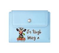 GEEADNB Slim Minimalist Card Holder，Large Capacity Ladies Coin Purse，Whimsical Daisies Cartoon Cow Romantic Gift for Wife/Girlfriend. Wonderful Gift for Mother's Father's Day