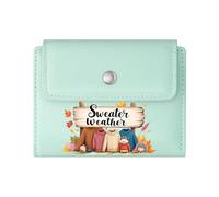 GEEADNB Slim Minimalist Card Holder，Large Capacity Ladies Coin Purse，Wooden Signpost Fall Season Spice Things Up Wonderful Gift for Mother's Father's Day Thanksgiving Birthday Gift for Women