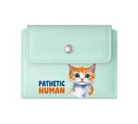 GEEADNB Slim Minimalist Card Holder，Multi-Functional Women's Wallet，Bad Vibes ONLY Grumpy Cat Colorful Skulls Wonderful Gift for Mother's Father's Day