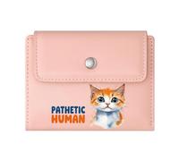 GEEADNB Slim Minimalist Card Holder，Multi-Functional Women's Wallet，Bad Vibes ONLY Grumpy Cat Colorful Skulls Wonderful Gift for Mother's Father's Day