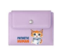 GEEADNB Slim Minimalist Card Holder，Multi-Functional Women's Wallet，Bad Vibes ONLY Grumpy Cat Colorful Skulls Wonderful Gift for Mother's Father's Day