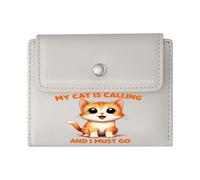 GEEADNB Slim Minimalist Card Holder，Multi-Functional Women's Wallet，Cute Kitten Humorous Text Whimsical Style Romantic Gift for Wife/Girlfriend. Wonderful Gift for Mother's Father's Day
