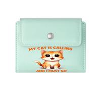 GEEADNB Slim Minimalist Card Holder，Multi-Functional Women's Wallet，Cute Kitten Humorous Text Whimsical Style Romantic Gift for Wife/Girlfriend. Wonderful Gift for Mother's Father's Day