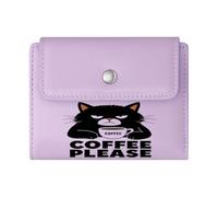 GEEADNB Slim Minimalist Card Holder，Multi-Functional Women's Wallet，Glowing Eyes Mysterious Theme Black Cat Romantic Gift for Wife/Girlfriend. Thoughtful Gift for Father's Day，Teacher's Day