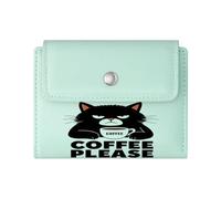 GEEADNB Slim Minimalist Card Holder，Multi-Functional Women's Wallet，Glowing Eyes Mysterious Theme Black Cat Romantic Gift for Wife/Girlfriend. Thoughtful Gift for Father's Day，Teacher's Day