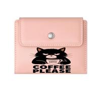 GEEADNB Slim Minimalist Card Holder，Multi-Functional Women's Wallet，Glowing Eyes Mysterious Theme Black Cat Romantic Gift for Wife/Girlfriend. Thoughtful Gift for Father's Day，Teacher's Day