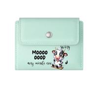 GEEADNB Slim Minimalist Card Holder，Multi-Functional Women's Wallet，Speech Bubble Cartoon Cows Playful Vibe Thoughtful Gift for Father's Day，Teacher's Day Romantic Gift for Wife/Girlfriend.