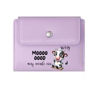 GEEADNB Slim Minimalist Card Holder，Multi-Functional Women's Wallet，Speech Bubble Cartoon Cows Playful Vibe Thoughtful Gift for Father's Day，Teacher's Day Romantic Gift for Wife/Girlfriend.