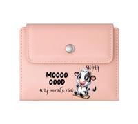 GEEADNB Slim Minimalist Card Holder，Multi-Functional Women's Wallet，Speech Bubble Cartoon Cows Playful Vibe Thoughtful Gift for Father's Day，Teacher's Day Romantic Gift for Wife/Girlfriend.
