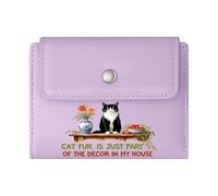 GEEADNB Slim Minimalist Card Holder,RFID Blocking Wallet Purse,Fantasy Butterfly Aura Gothic Black Cat Mystical Roses & Candles Romantic Gift for Wife/Girlfriend.