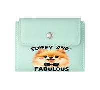 GEEADNB Slim Minimalist Card Holder，RFID Blocking Wallet Purse，Joyful Innocence Cute Puppy Playful Appearance Wonderful Gift for Mother's Father's Day