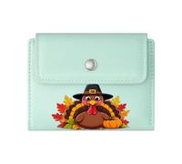 GEEADNB Slim Minimalist Card Holder，RFID Blocking Wallet Purse，Pumpkins Autumn Leaves Pilgrim Turkey Thoughtful Gift for Father's Day，Teacher's Day Wonderful Gift for Mother's Father's Day