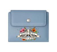 GEEADNB Slim Minimalist Card Holder，RFID Blocking Wallet Purse，Skull，Self-Acceptance，Floral Contrast，Thoughtful Gift for Father's Day，Teacher's Day Romantic Gift for Wife/Girlfriend.