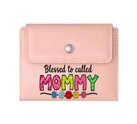 GEEADNB Slim Minimalist Card Holder,RFID Blocking Wallet Purse,Vibrant Flowers Mommy Colorful Patterns Wonderful Gift for Mother's Father's Day Thoughtful Gift for Father's Day,Teacher's Day