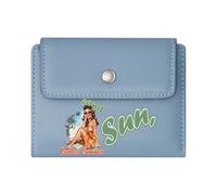 GEEADNB Slim Minimalist Card Holder，RFID Blocking Wallet Purse，Vintage Cartoon Gentleman Fox Tea Spilling Romantic Gift for Wife/Girlfriend. Thoughtful Gift for Father's Day，Teacher's Day