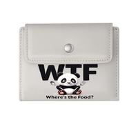 GEEADNB Slim Minimalist Card Holder，RFID Blocking Wallet Purse，WTF Acronym，Where's The Food?，Cartoon Panda，Wonderful Gift for Mother's Father's Day Thoughtful Gift for Father's Day，Teacher's Day