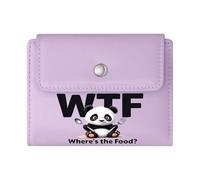 GEEADNB Slim Minimalist Card Holder，RFID Blocking Wallet Purse，WTF Acronym，Where's The Food?，Cartoon Panda，Wonderful Gift for Mother's Father's Day Thoughtful Gift for Father's Day，Teacher's Day