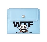 GEEADNB Slim Minimalist Card Holder，RFID Blocking Wallet Purse，WTF Acronym，Where's The Food?，Cartoon Panda，Wonderful Gift for Mother's Father's Day Thoughtful Gift for Father's Day，Teacher's Day