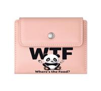 GEEADNB Slim Minimalist Card Holder，RFID Blocking Wallet Purse，WTF Acronym，Where's The Food?，Cartoon Panda，Wonderful Gift for Mother's Father's Day Thoughtful Gift for Father's Day，Teacher's Day