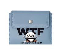 GEEADNB Slim Minimalist Card Holder，RFID Blocking Wallet Purse，WTF Acronym，Where's The Food?，Cartoon Panda，Wonderful Gift for Mother's Father's Day Thoughtful Gift for Father's Day，Teacher's Day