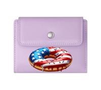 GEEADNB Slim Minimalist Card Holder，Slim Women's Wallet，American Flag，Brave Hearts，Patriotism，Romantic Gift for Wife/Girlfriend. Wonderful Gift for Mother's Father's Day