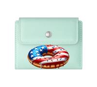 GEEADNB Slim Minimalist Card Holder，Slim Women's Wallet，American Flag，Brave Hearts，Patriotism，Romantic Gift for Wife/Girlfriend. Wonderful Gift for Mother's Father's Day