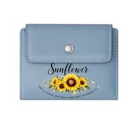 GEEADNB Slim Minimalist Card Holder,Slim Women's Wallet,Forget-Me-Not,True Love,Black Background,Romantic Gift for Wife/Girlfriend. Wonderful Gift for Mother's Father's Day
