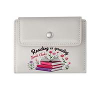 GEEADNB Slim Minimalist Card Holder,Slim Women's Wallet,Reading Promotion Floral Arrangement Colorful Books Thanksgiving Birthday Gift for Women Romantic Gift for Wife/Girlfriend.