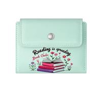 GEEADNB Slim Minimalist Card Holder,Slim Women's Wallet,Reading Promotion Floral Arrangement Colorful Books Thanksgiving Birthday Gift for Women Romantic Gift for Wife/Girlfriend.