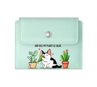 GEEADNB Slim Minimalist Card Holder，Slim Women's Wallet，Relaxed Cat Coffee Cup Have Fun at Work Thanksgiving Birthday Gift for Women Thoughtful Gift for Father's Day，Teacher's Day