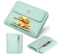 GEEADNB Slim Minimalist Card Holder，Slim Women's Wallet，Stick Golden Moments Golden Retriever Puppy Wonderful Gift for Mother's Father's Day Thoughtful Gift for Father's Day，Teacher's Day