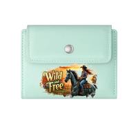 GEEADNB Slim Minimalist Card Holder，Slim Women's Wallet，Wild Freedom，Horseback Riding，Sunset Adventure，Wonderful Gift for Mother's Father's Day Romantic Gift for Wife/Girlfriend.