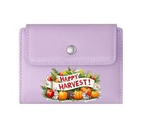 GEEADNB Slim Women's Wallet，Large Capacity Ladies Coin Purse，Autumn Produce Rustic Animals Harvest Celebration Thoughtful Gift for Father's Day，Teacher's Day