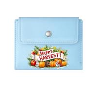 GEEADNB Slim Women's Wallet，Large Capacity Ladies Coin Purse，Autumn Produce Rustic Animals Harvest Celebration Thoughtful Gift for Father's Day，Teacher's Day