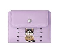 GEEADNB Slim Women's Wallet，Large Capacity Ladies Coin Purse，Bold Text Sign Cartoon-Style Shih Tzu Black Background Contrast Thanksgiving Birthday Gift for Women Romantic Gift for Wife/Girlfriend.
