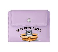 GEEADNB Slim Women's Wallet，Large Capacity Ladies Coin Purse，Cartoon cat Cardboard Box Humorous Meme Thanksgiving Birthday Gift for Women Wonderful Gift for Mother's Father's Day