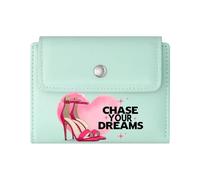 GEEADNB Slim Women's Wallet，Large Capacity Ladies Coin Purse，Chase Your Dreams，Pink Heart，high-Heeled Shoe，Wonderful Gift for Mother's Father's Day Thanksgiving Birthday Gift for Women