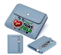 GEEADNB Slim Women's Wallet,Large Capacity Ladies Coin Purse,Flames Patriotic Eagle American Football Thanksgiving Birthday Gift for Women Romantic Gift for Wife/Girlfriend.