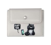 GEEADNB Slim Women's Wallet，Large Capacity Ladies Coin Purse，Indifferent Nope Cartoon Cat Thanksgiving Birthday Gift for Women Romantic Gift for Wife/Girlfriend.
