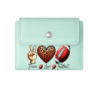 GEEADNB Slim Women's Wallet,Large Capacity Ladies Coin Purse,Leopard Print Passion American Football Thanksgiving Birthday Gift for Women Wonderful Gift for Mother's Father's Day