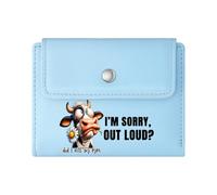 GEEADNB Slim Women's Wallet,Large Capacity Ladies Coin Purse,Selective Hearing Apology Cartoon Cow Wonderful Gift for Mother's Father's Day Romantic Gift for Wife/Girlfriend.