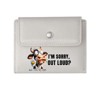 GEEADNB Slim Women's Wallet,Large Capacity Ladies Coin Purse,Selective Hearing Apology Cartoon Cow Wonderful Gift for Mother's Father's Day Romantic Gift for Wife/Girlfriend.