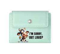 GEEADNB Slim Women's Wallet,Large Capacity Ladies Coin Purse,Selective Hearing Apology Cartoon Cow Wonderful Gift for Mother's Father's Day Romantic Gift for Wife/Girlfriend.