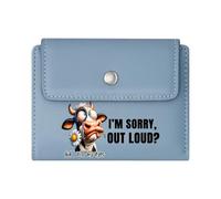 GEEADNB Slim Women's Wallet,Large Capacity Ladies Coin Purse,Selective Hearing Apology Cartoon Cow Wonderful Gift for Mother's Father's Day Romantic Gift for Wife/Girlfriend.