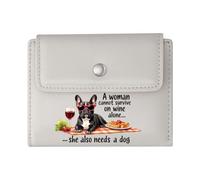 GEEADNB Slim Women's Wallet，Multi-Functional Women's Wallet，Checkered Tablecloth French Bulldog red Sunglasses Romantic Gift for Wife/Girlfriend. Thanksgiving Birthday Gift for Women