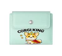 GEEADNB Slim Women's Wallet，Multi-Functional Women's Wallet，Royal Corgi Regal Cape Golden Crown Thoughtful Gift for Father's Day，Teacher's Day Thanksgiving Birthday Gift for Women