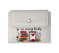 GEEADNB Slim Women's Wallet,RFID Blocking Wallet Purse,Books Hourglass Floral Blooms Thoughtful Gift for Father's Day,Teacher's Day Thanksgiving Birthday Gift for Women