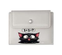 GEEADNB Slim Women's Wallet，RFID Blocking Wallet Purse，Expressive Eyes Whimsical Style Cartoon Kitten Wonderful Gift for Mother's Father's Day Thanksgiving Birthday Gift for Women
